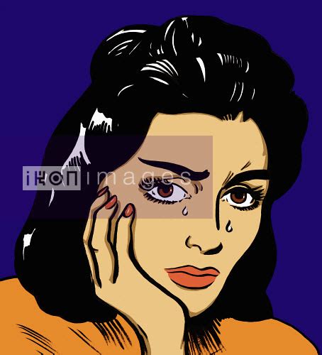Stock Illustration Of Sad Crying Woman With Head In Hands Ikon Images