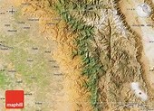 Satellite Map of Tulare County