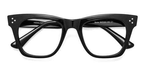 Black Wide Thick Trapezoid Eyeglasses Soza