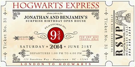 Exceptional Hogwarts Express Ticket Template that Don't Take A Long