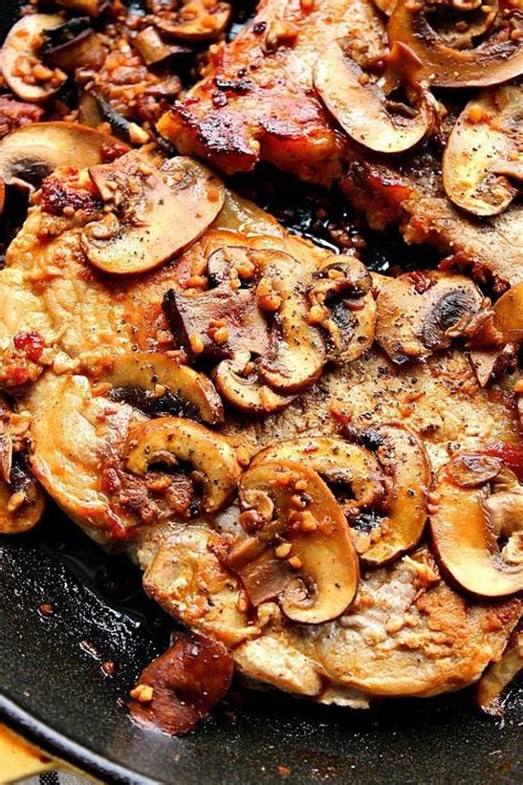 Divide pork chops and their juices among serving plates. garlic-mushroom-pork-chops-4 | Pork recipes for dinner ...