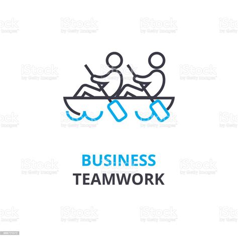 Business Teamwork Concept Outline Icon Linear Sign Thin Line Pictogram