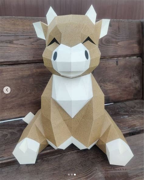 Papercraft Cow Bull 3d Paper Low Poly Sculpture Etsy