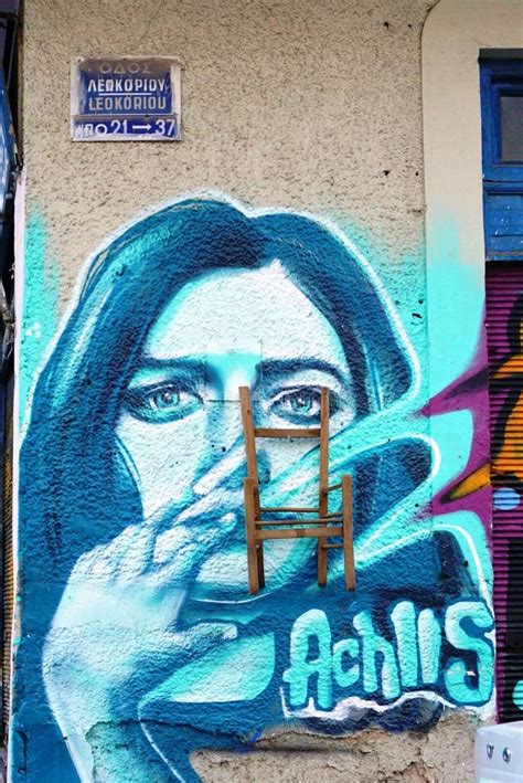 Graffiti Street Art In Athens Greece Editorial Image Image Of