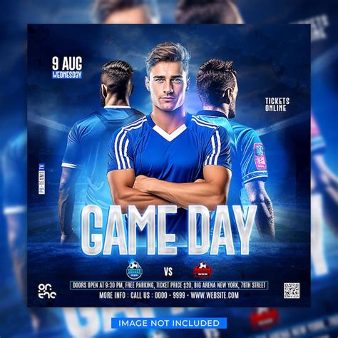 Premium Psd Soccer Football Match Day Flyer And Social Media Banner