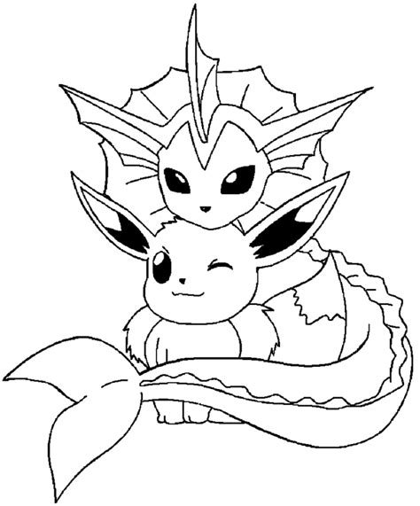 Pokemon Vaporeon Coloring Pages Printable Vaporeon Coloring Pages