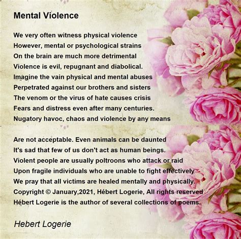 Mental Violence Mental Violence Poem By Hebert Logerie