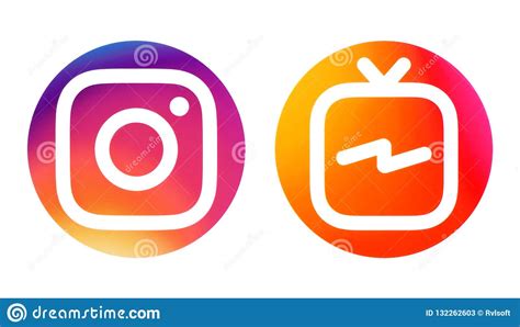 Iconos De Instagram Y De Instagram Tv Igtv Foto De Archivo Editorial