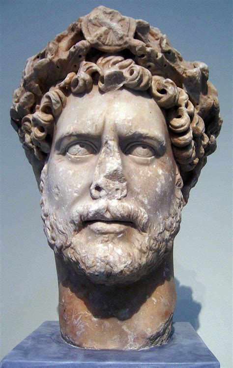 Marble Colossal Portrait Head Of The Emperor Hadrian Found In Athens