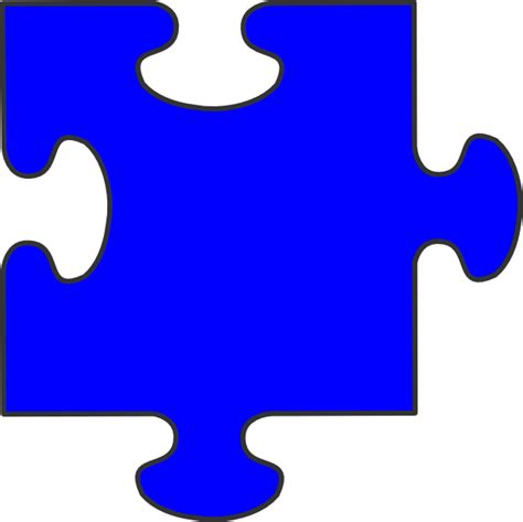 Blue Border Puzzle Piece Clip Art At Vector