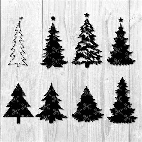 Christmas Tree Svg Dxf Bundle Holiday Svg Cut Files Xmas Svg