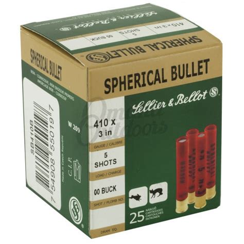 sellier and bellot ammo 410 bore 3 inch 00 buckshot 25 round box omaha outdoors