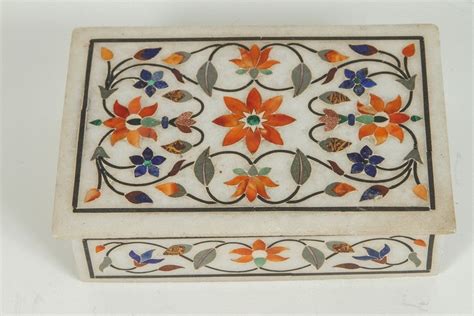 Set Of Three Anglo Indian Marble Inlay Boxes At 1stdibs