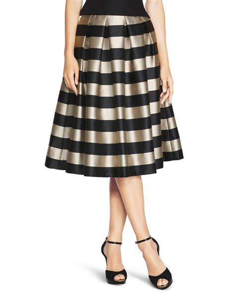 Striped Taffeta Midi Skirt White House Black Market