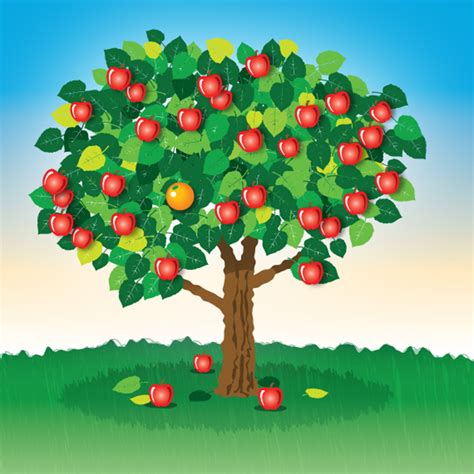 Cartoon Apple Tree Background Clip Art Library
