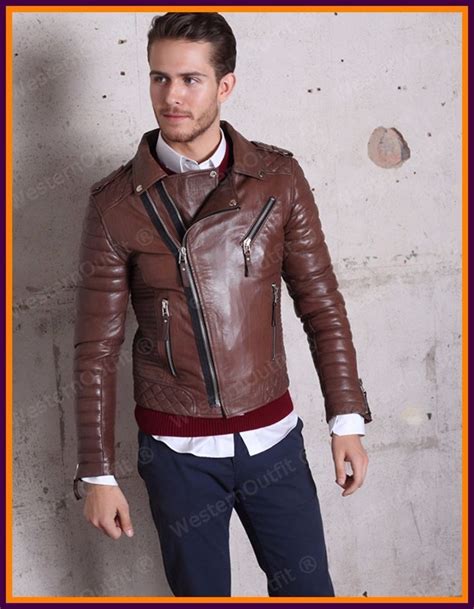 See more ideas about tight leather pants, leather pants, leather outfit. New Men's Genuine Lambskin Leather Jacket Brown Slim fit ...