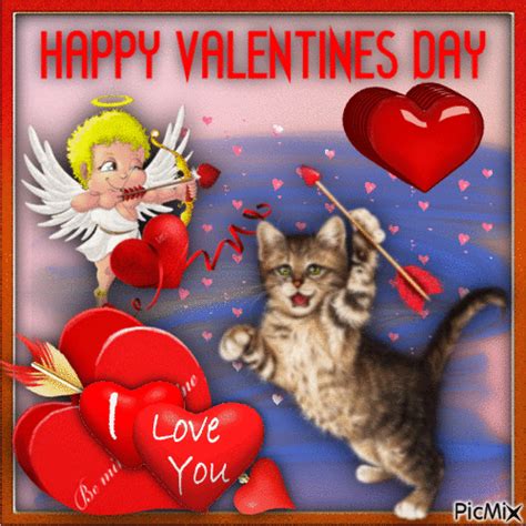 Cupid And Kitty Happy Valentines Day Pictures Photos And Images For