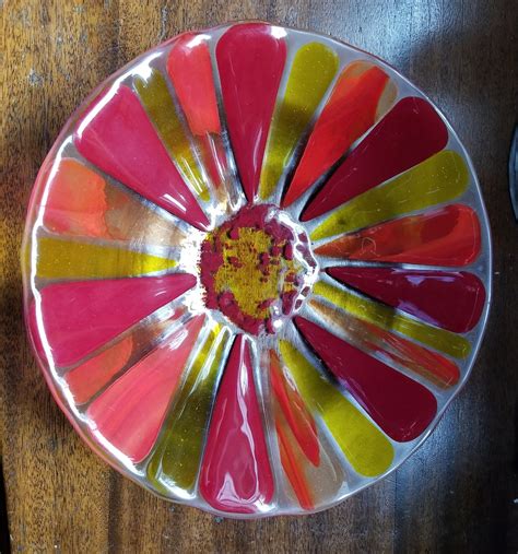 Fused Glass Flower Bowl Etsy