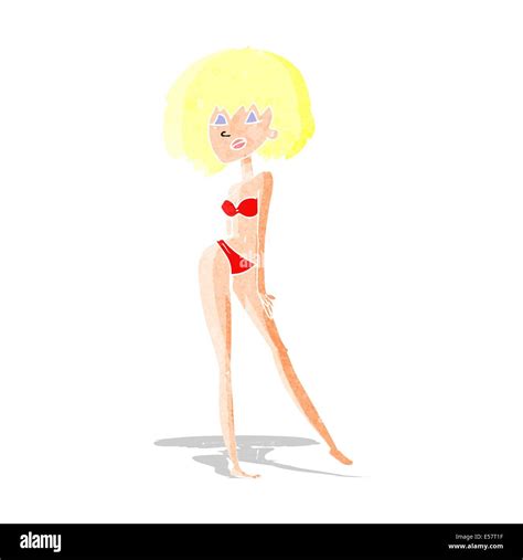Cartoon Woman In Bikini Stock Vector Image Art Alamy