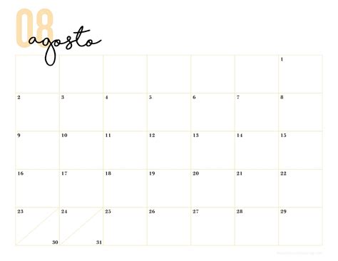 Planificador Mensual Calendario 2020 Para Imprimir Minimalista