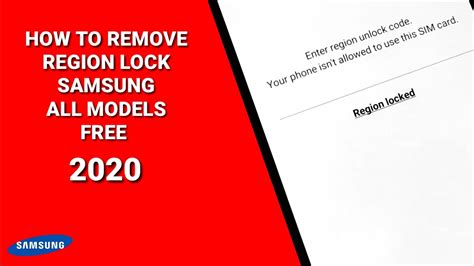 How To Unlock Region Lock Samsung All Models 2020 100 Free Youtube