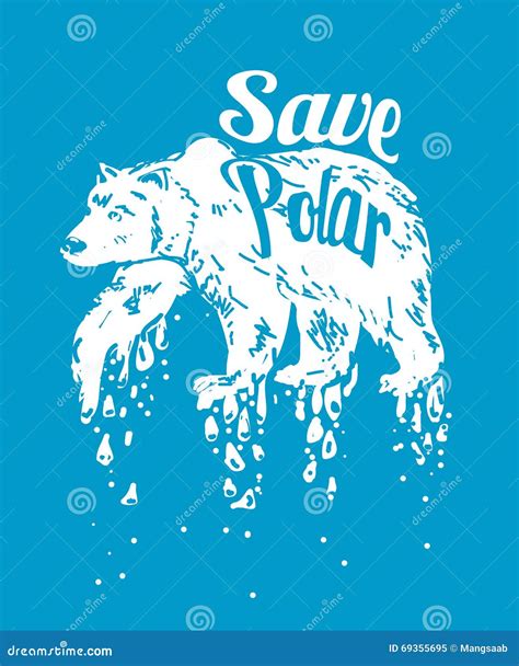 Save Polar Bears Royalty Free Illustration 69355695