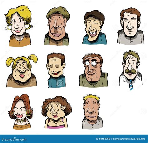 Multiple Faces Illustrated Stock Illustration Illustration Of Avatar