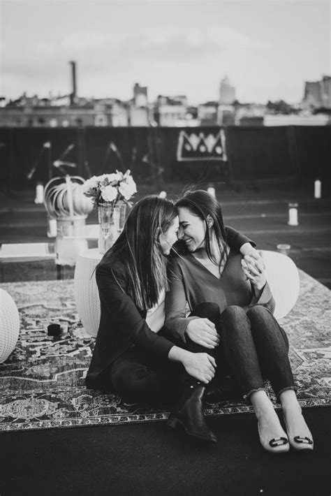 a surprise proposal on a nyc rooftop lesbian couple couple photos lesbian engagement pictures