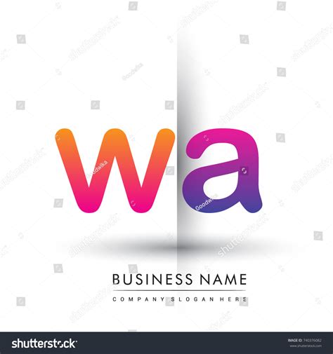 Initial Logo Wa Lowercase Letter Orange And Royalty Free Stock