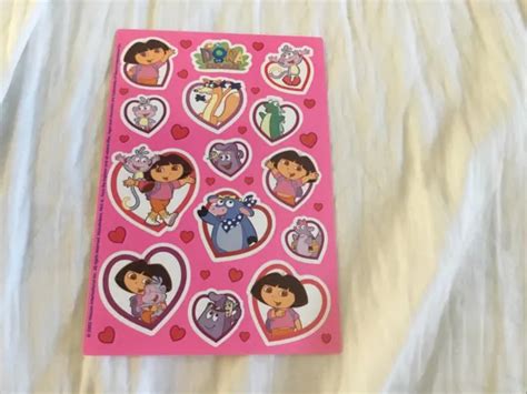 Vintage Nickelodeon Nick Jr Dora The Explorer Sticker Sheet Hearts