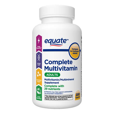 Equate Adult Complete Multivitamin Tablets 200 Count Walmart Com