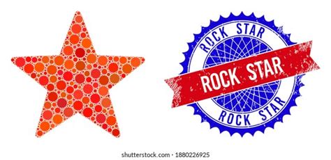 Star Vector Collage Sharp Rosettes Rock Stock Vector Royalty Free