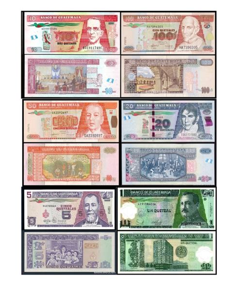 Monedas Y Billetes De Guatemala Imagen