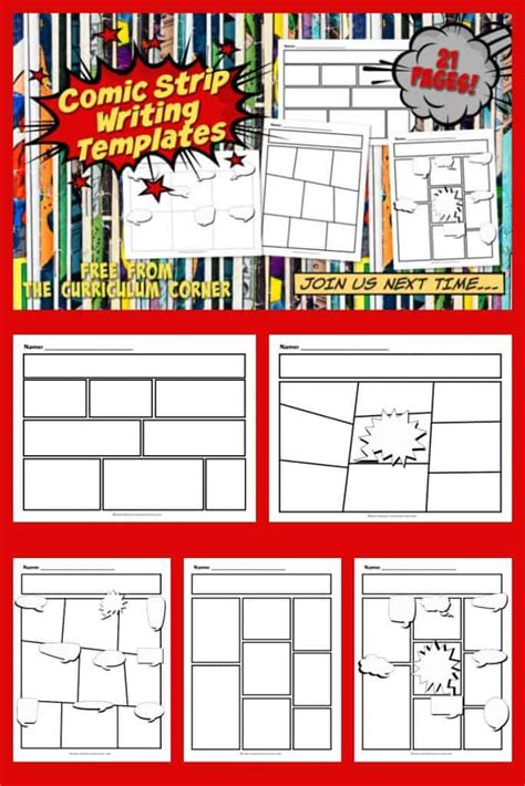 Templates For Comic Strips The Curriculum Corner 4 5 6