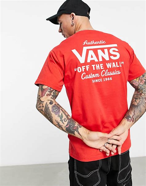 Vans Holder Street Back Print T Shirt In Red Asos
