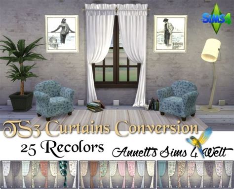 Ts3 Curtains Conversion Part 1 At Annetts Sims 4 Welt Via Sims 4