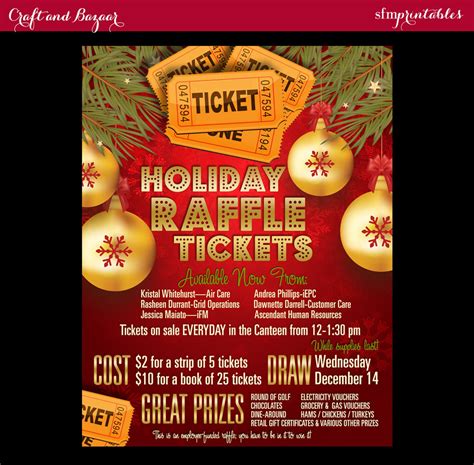 christmas raffle tickets 50 50 flyer holiday seasonal raffle etsy