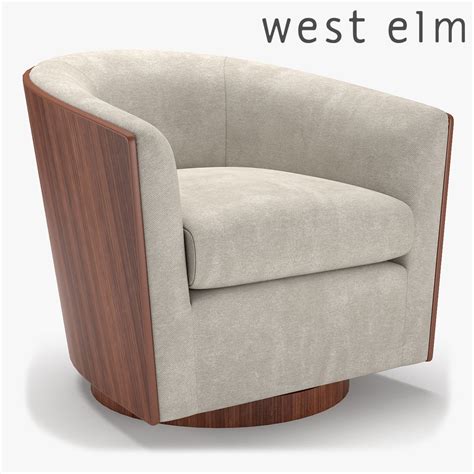 2x west elm baltimore dining chair mid century rrp £139 each. West Elm Luther Swivel Chair 3D | CGTrader