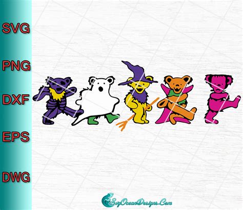 Grateful Dead Dancing Bears Halloween Svg Png Eps Dxf