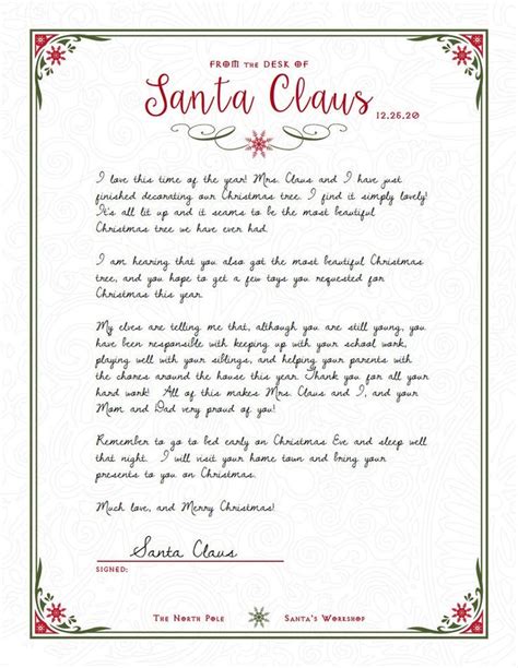 A Christmas Letter To Santa Claus