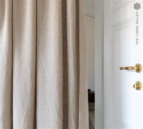 Custom Order Natural Unbleached Linen Curtain With Ruffles 1 Panel