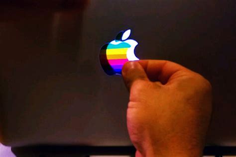 Glowing Apple Macbook Decal Sticker Retro Led Logo Macbook Air Etsy