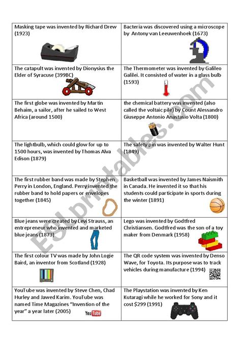 Inventions Passive Voice Esl Worksheet By Lynsato