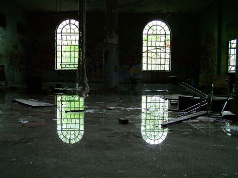 Flooded Cafeteria In An Abandoned Asylum Urbanexploration