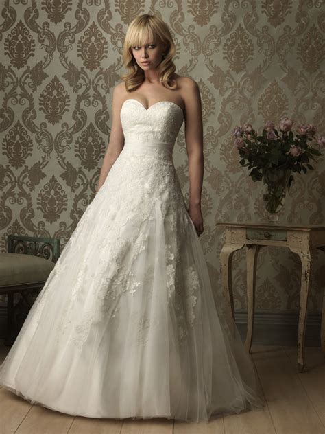 Romantic A Line Sweetheart Tulle Lace Wedding Dress With
