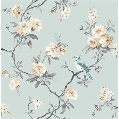 Fine Decor Medley 564 Sq Ft Blue Paper Birds Unpasted Wallpaper In The