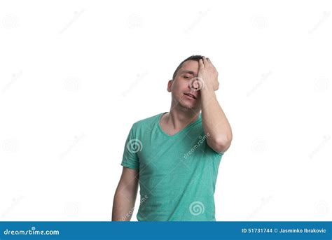 Forgetful Young Man Gesturing With Surprise Isolated Stock Photo