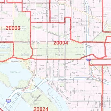Washington Metropolitan Area Zip Code Map