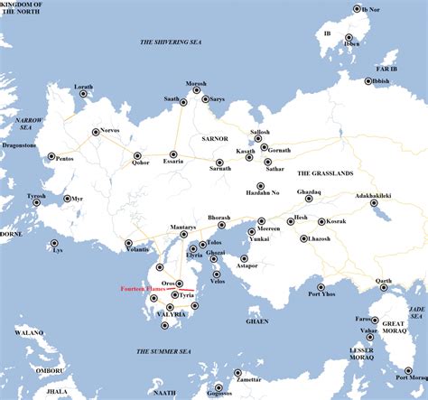 Map Of Essos Game Of Thrones Map Game Of Thrones Sigils