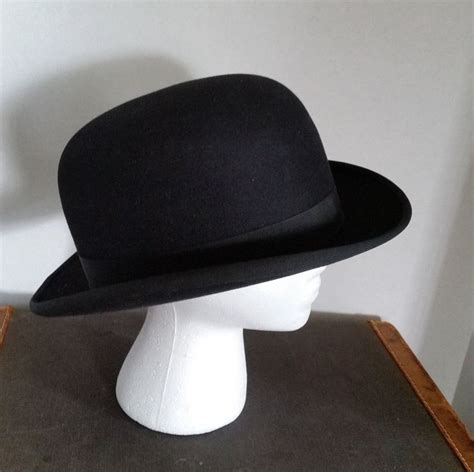 Bowler Hat By John B Stetson Philadelphia 7 12 Etsy Black Bowler